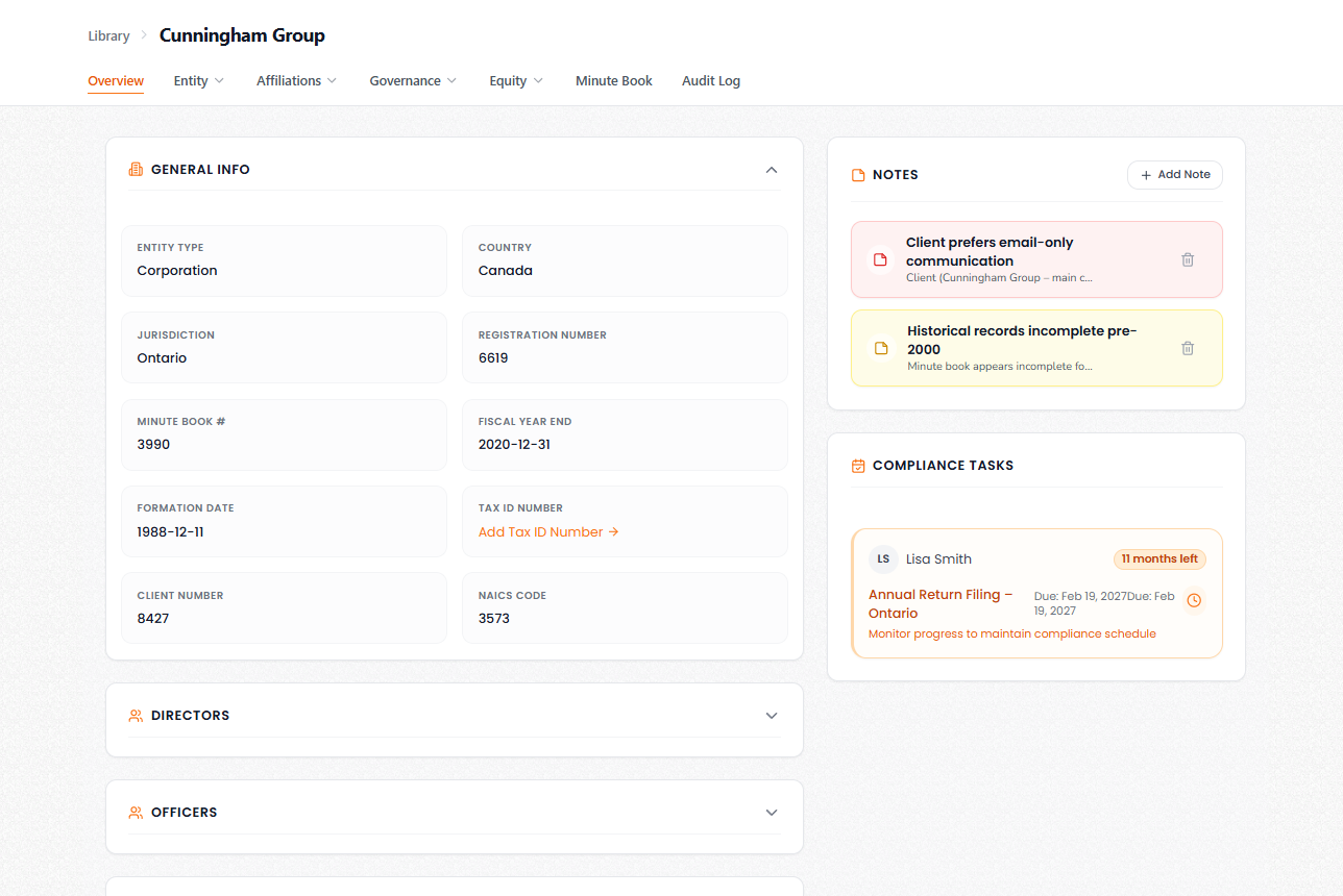 Entity Management - View 1