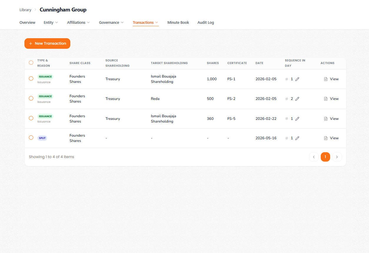 Equity Management - View 1
